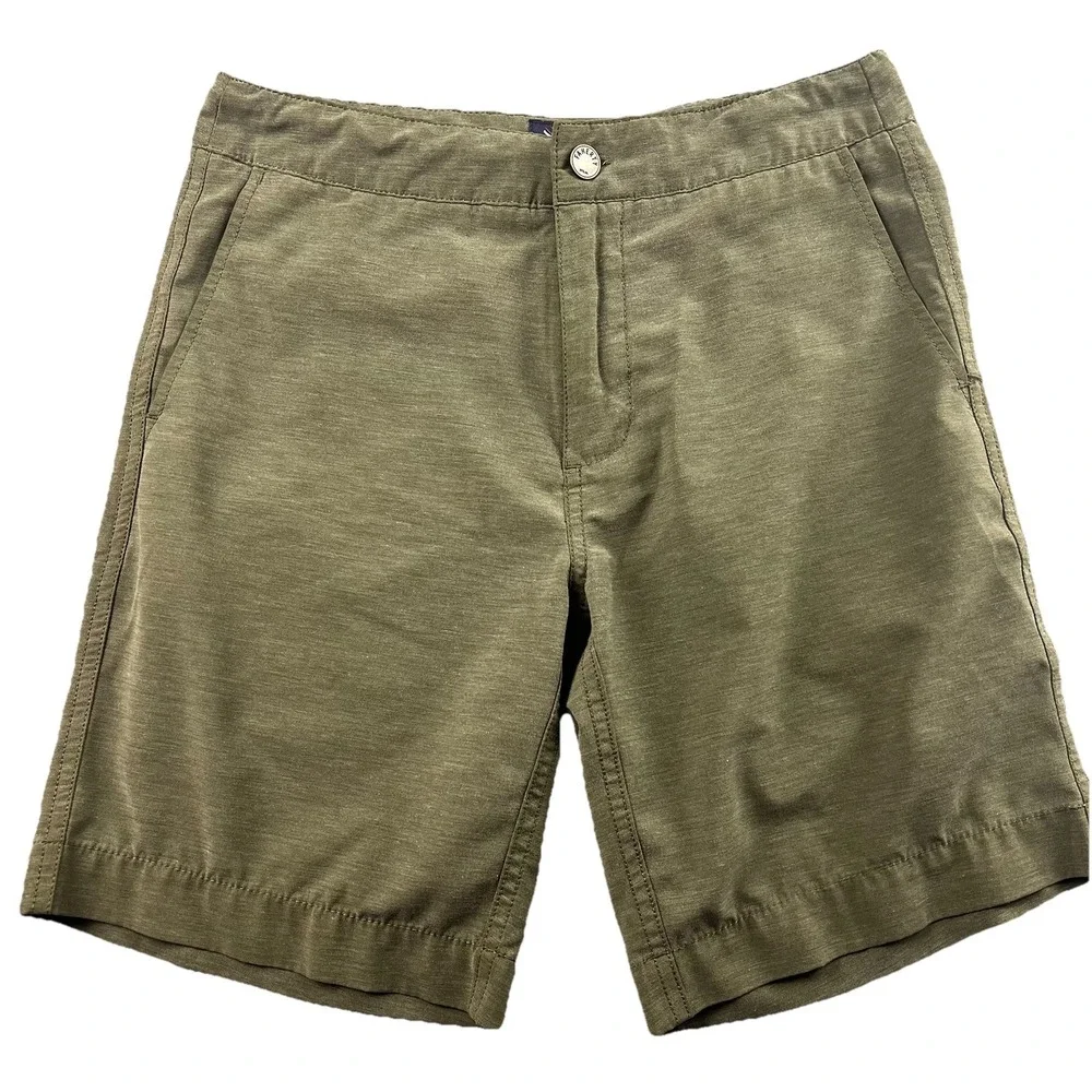 Faherty All Day Shorts Men's 28 Drawstring‎ Green Heather Casual Comfort